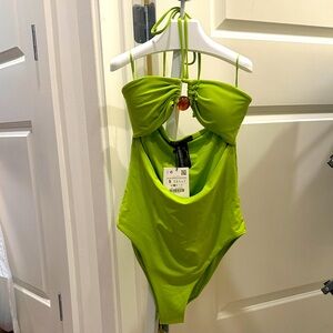 Zara Lime Green bodysuit with cutout